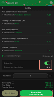 How to post bet?